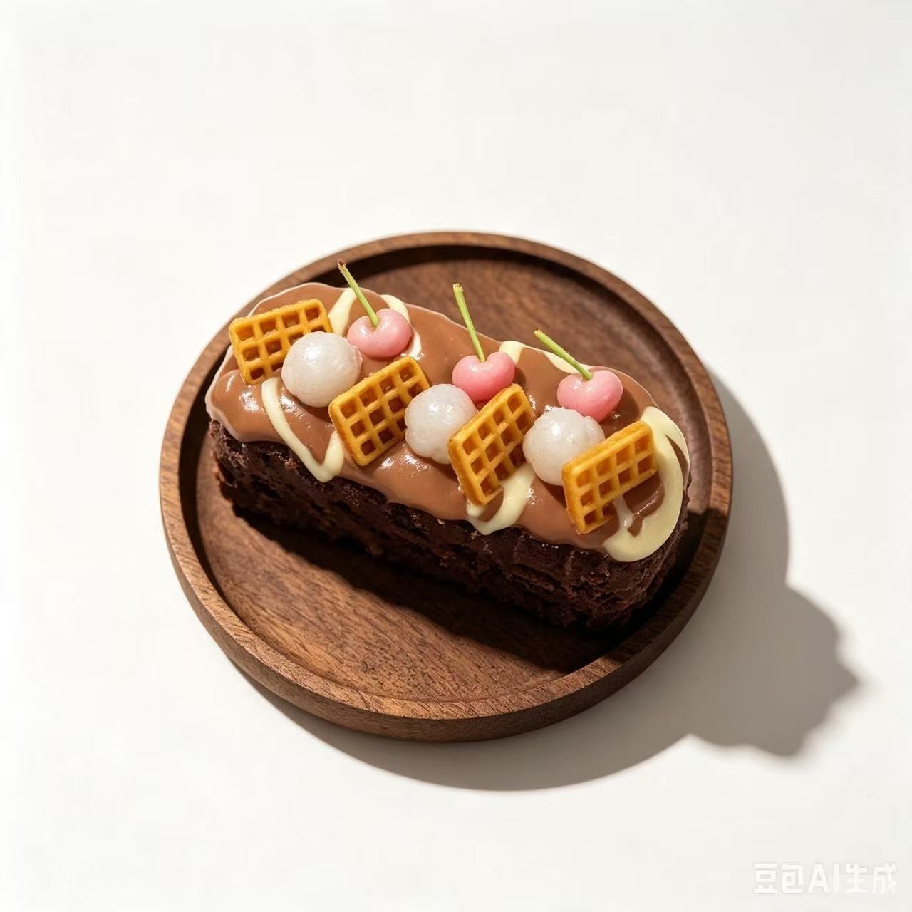 Chocolate Mochi Waffle Cake