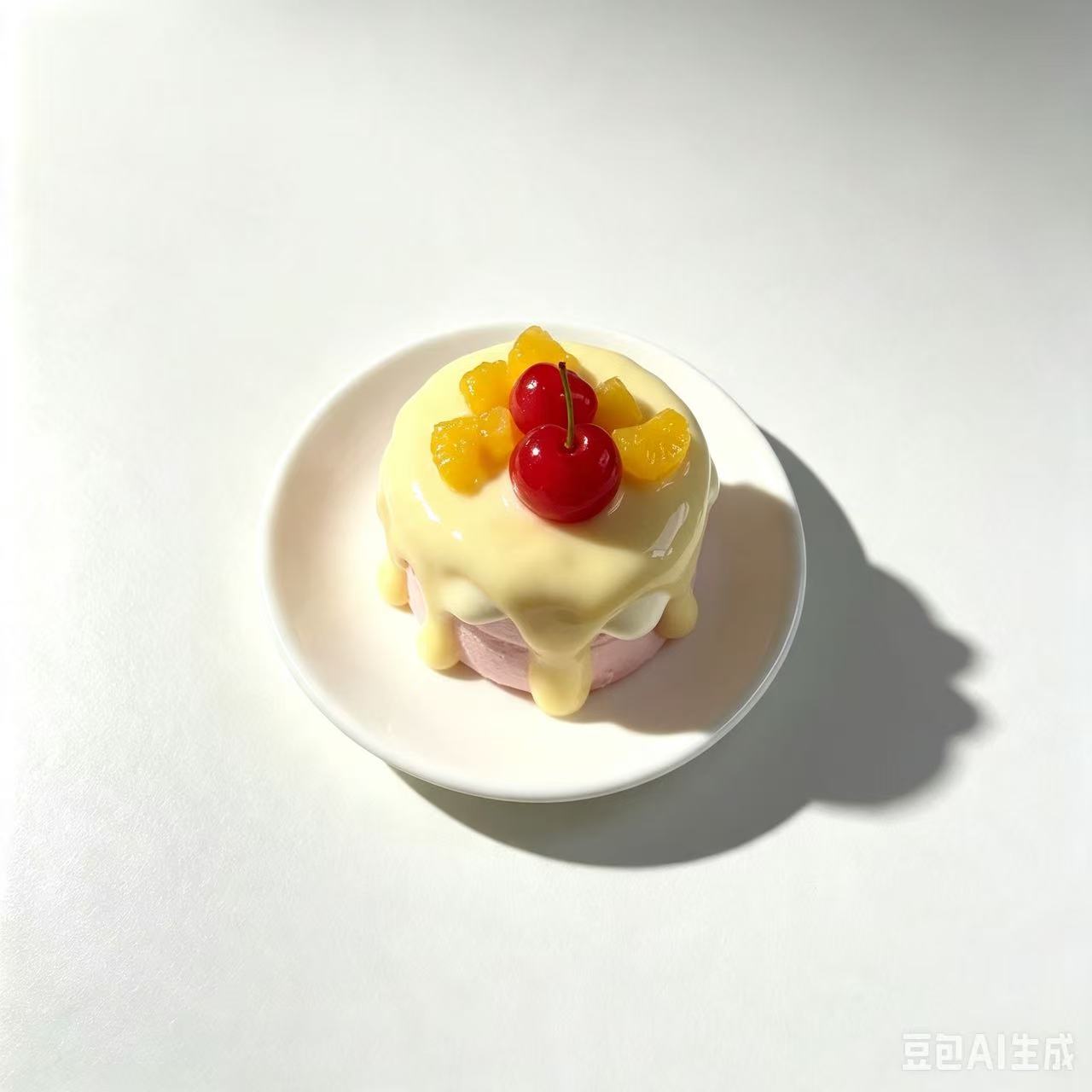 Mango Cherry Glazed Strawberry Mousse